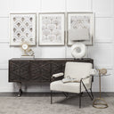 Geometric Table Lamp With Gray Shade - White
