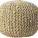 Jute Round Pouf Ottoman - Natural