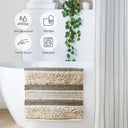 Asher - 22" x 58" Woven Texture Stripe Bath Rug - Black - INK+IVY - Bath Rugs & Mats - Elite Enclave Home