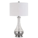 Glass And Steel Table Lamps (Set of 2) - Silver White