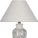 Faux Marble Ceramic Accent Table Lamp With White Empire Shade - Ivory