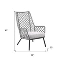 Steel Indoor Outdoor Dining Chair With Gray Cushion - Gray And Black