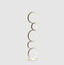 Metal Five Circle Geometric Sculpture LED Table Lamp - White