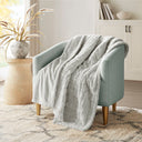Zuri - Oversized Heated Throw - Gray Texture