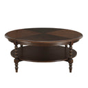 Philippe - Round Coffee Table With Shelf - Brown