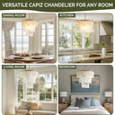 Isla - Capiz Chandelier - White - INK+IVY - Chandeliers - Elite Enclave Home