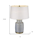 Ceramic Table Lamp With White Empire Shade - Gray