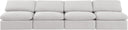 Indulge - Velvet 4 Seat Modular Armless Sofa - Meridian Furniture - Stationary Sectionals - Elite Enclave Home