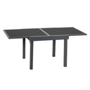 Square Glass Extendable Outdoor Side Table - Gray
