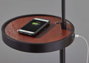 Tray Table Floor Lamp With Beige Drum Shade - Black - HomeRoots - Floor Lamps - Elite Enclave Home