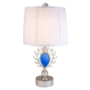Dazzling Faux Turquoise Pendent Table Lamp - Silver
