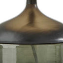 Petite Wood Smoked Glass Base With Lightly Textured Round Shade Table Lamp - Black
