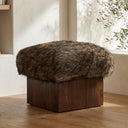 Serge - Ottoman Faux Fur - Brown - Moe's Home Collection - Upholstered Ottomans - Elite Enclave Home