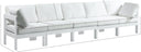 Nizuc - Outdoor Patio 5 Seat Modular Sofa With White Frame - Meridian Furniture - Stationary Sectionals- Elite Enclave Home