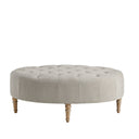 Clara - Accent Ottoman - Linen - Martha Stewart - Coffee Table Ottomans - Elite Enclave Home