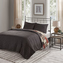 Timber - 3 Piece King/California King Reversible Printed Quilt Set - Red/Black