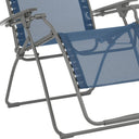 Steel Outdoor Zero Gravity Chair With Blue Cushion - Blue And Gray