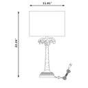 Tropical Coconut Tree Table Lamp With White Drum Shade - Gold