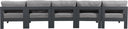 Nizuc - Outdoor Patio 5 Seat Modular Armless Sofa With Gray Frame - Meridian Furniture - Stationary Sectionals- Elite Enclave Home