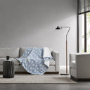 Amira - Dream Soft Heated Throw - Blue Geo - Sharper Image - Heated Throws - Elite Enclave Home