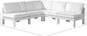 Nizuc - Outdoor Patio 5 Piece Modular Sectional With White Frame - Meridian Furniture - Stationary Sectionals- Elite Enclave Home