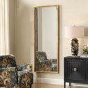 Kampar - Full Length Rattan Tall Mirror - Gold / Woodtone - Uttermost - Accent Mirrors - Elite Enclave Home