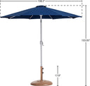 Fiji - Aluminum Patio Umbrella With Round Teak And White Base