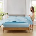Cotton 144TC - Queen Solid Sheet Set - Light Blue
