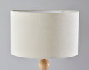 Solid Wood Candlestick Table Lamp With Off - White Drum Shade - Brown - HomeRoots - Table Lamps - Elite Enclave Home