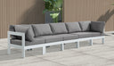 Nizuc - Outdoor Patio 5 Seat Modular Sofa With White Frame - Meridian Furniture - Stationary Sectionals- Elite Enclave Home