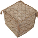 Jute Cube Trellis Pouf Ottoman - Brown