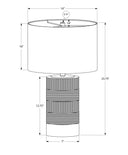 Cylinder Table Lamp With Ivory Drum Shade - Black - HomeRoots - Table Lamps - Elite Enclave Home