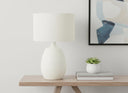 Gourd Table Lamp With Drum Shade - Cream - HomeRoots - Table Lamps - Elite Enclave Home