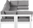 Nizuc - Outdoor Patio 6 Piece Modular Sectional With White Frame - Meridian Furniture - Stationary Sectionals- Elite Enclave Home