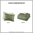 Heath - Forest Animals Plush Reversible Twin Comforter Set - Green