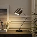 Iron Desk Table Lamp With Gray Bell Shade - Gray