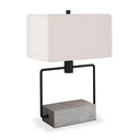 Mod Table Lamp With White Rectangular Shade - Gray And Black