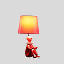 Bedside Table Lamp With Red Empire Shade - Red