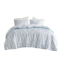 Brush Stroke - 3 Piece Oversized Reversible Duvet Cover Mini Set - Blue