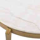Tylan - Round Marble Coffee Table - Brass / White