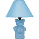 Bedside Table Lamp With Blue Empire Shade - Blue