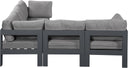 Nizuc - Outdoor Patio 5 Piece Modular Sectional With Gray Frame - Meridian Furniture - Stationary Sectionals- Elite Enclave Home