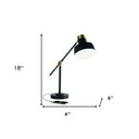 LED Adjustable Desk Lamp - Matte Black And Antiqued Brass