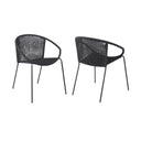 25" Metal Outdoor Dining Chair (Set of 2) - Black