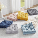 Azza - Square Floor Pillow Cushion - Ivory