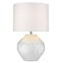 26" Ceramic Table Lamp With White Drum Shade - White