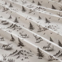 Flannel - 4 Piece Queen Sheet Set - Gray Deer Toile