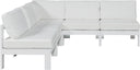 Nizuc - Outdoor Patio 5 Piece Modular Sectional With White Frame - Meridian Furniture - Stationary Sectionals- Elite Enclave Home