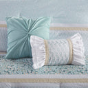 Caralie - 5 Piece Seersucker Comforter Set With Throw Pillows - Light Blue