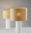 24" Ceramic Cylinder Table Lamp With Beige Drum Shade - White - HomeRoots - Table Lamps - Elite Enclave Home